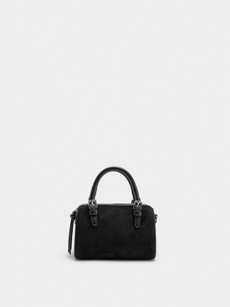 Bolso Bowling Efecto Piel S negro