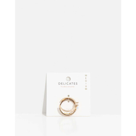 Set De Anillos Con Cubic Dorado