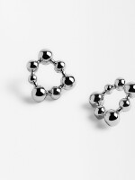 Pendientes De Aro Con Esferas plateado