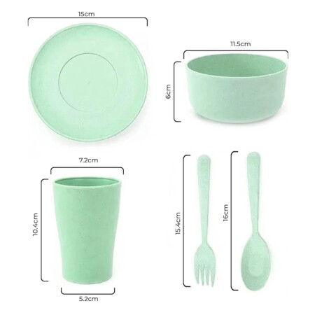 Kit para Merienda Infantil Río 5 Piezas VERDE