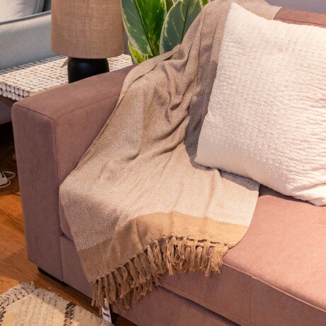 THROW CHAIDARI 125*150 ACRILICO-Y-LANA BEIGE