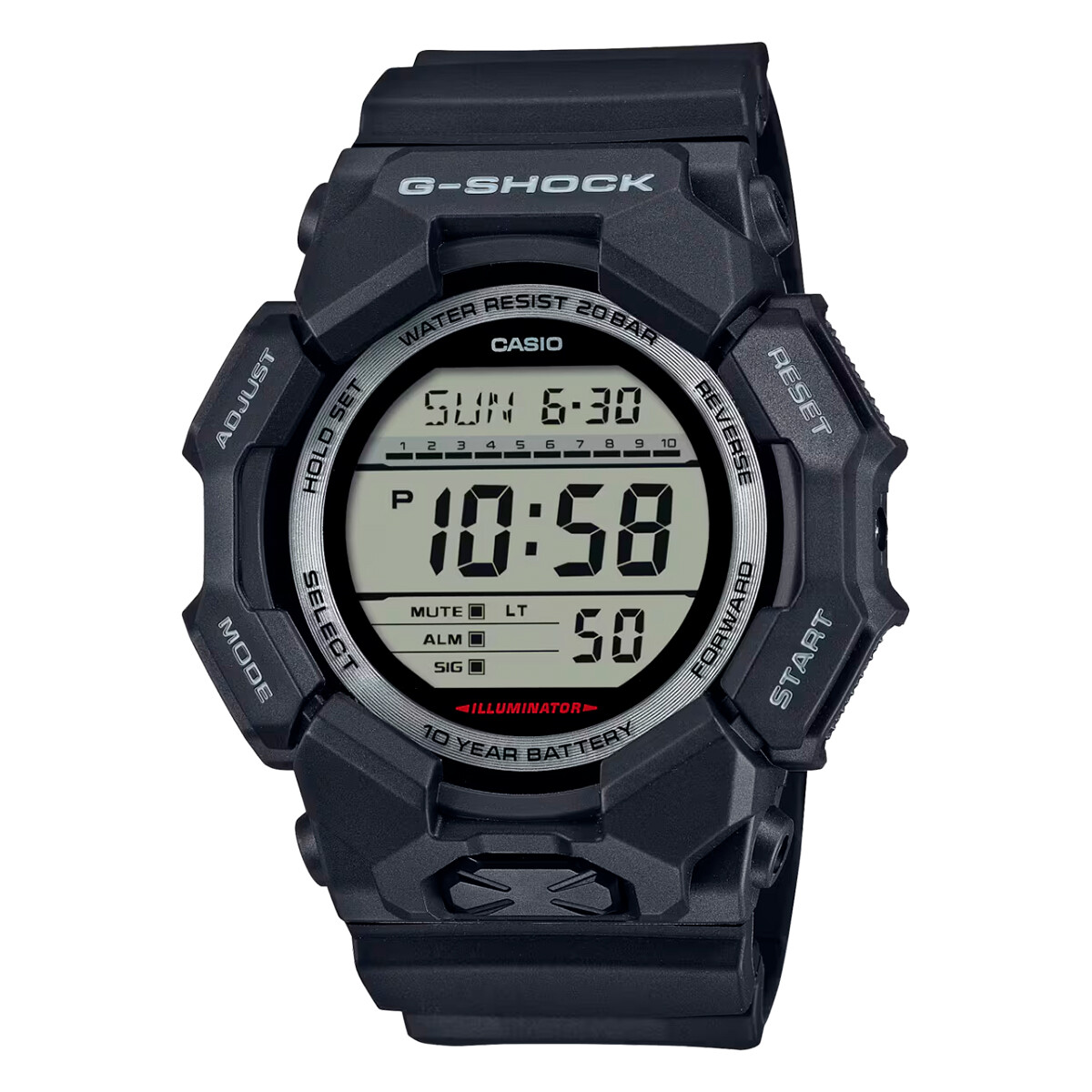 Reloj CASIO G-SHOCK GD010-1DR en Resina Negro Esfera 52mm 