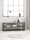 Mueble TV DOKKEDAL 1 estante hormigón/negro Mueble TV DOKKEDAL 1 estante hormigón/negro