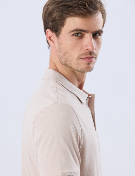 REMERA POLO LISA JERSEY Beige