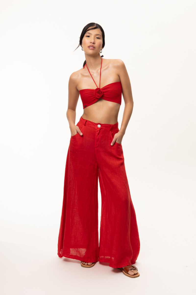 Top Clavel Rojo