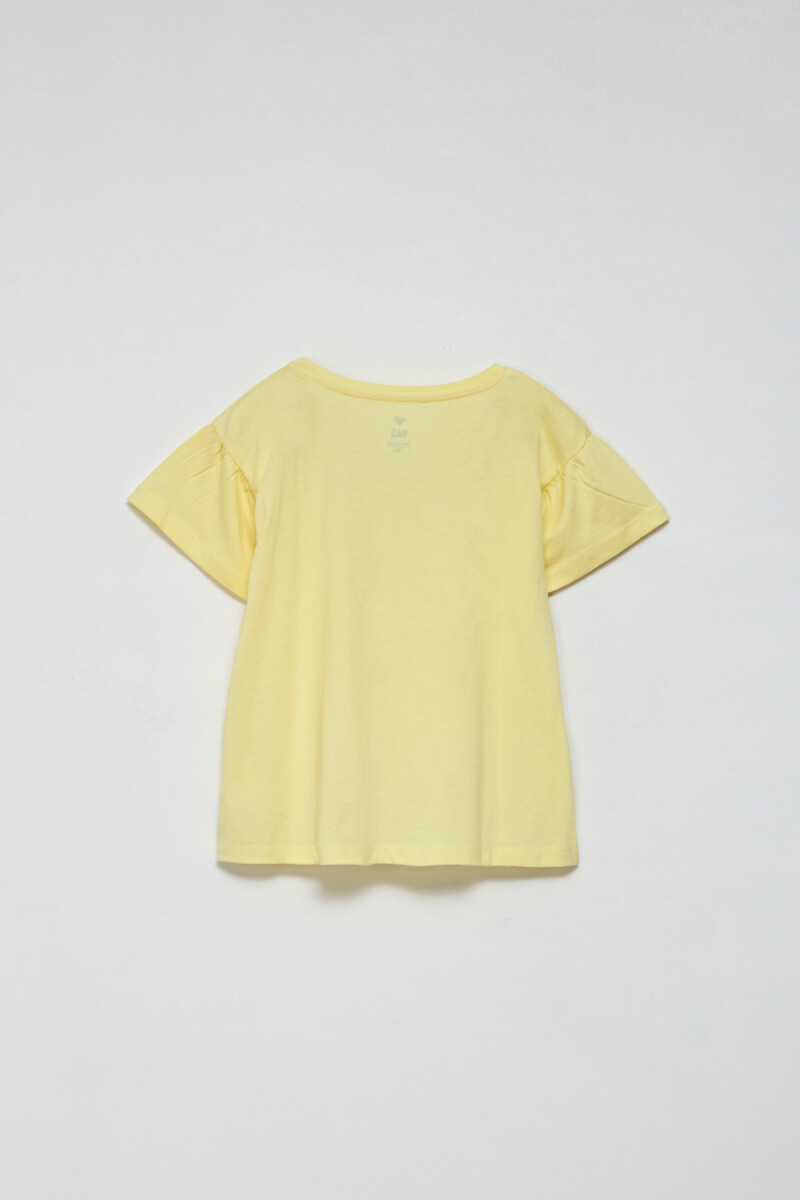 Camiseta manga corta volado Amarillo