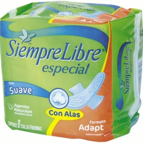 TOALLAS FEMENINAS SIEMPRE LIBRE ESPECIAL C/ALAS X8 UNID TOALLAS FEMENINAS SIEMPRE LIBRE ESPECIAL C/ALAS X8 UNID