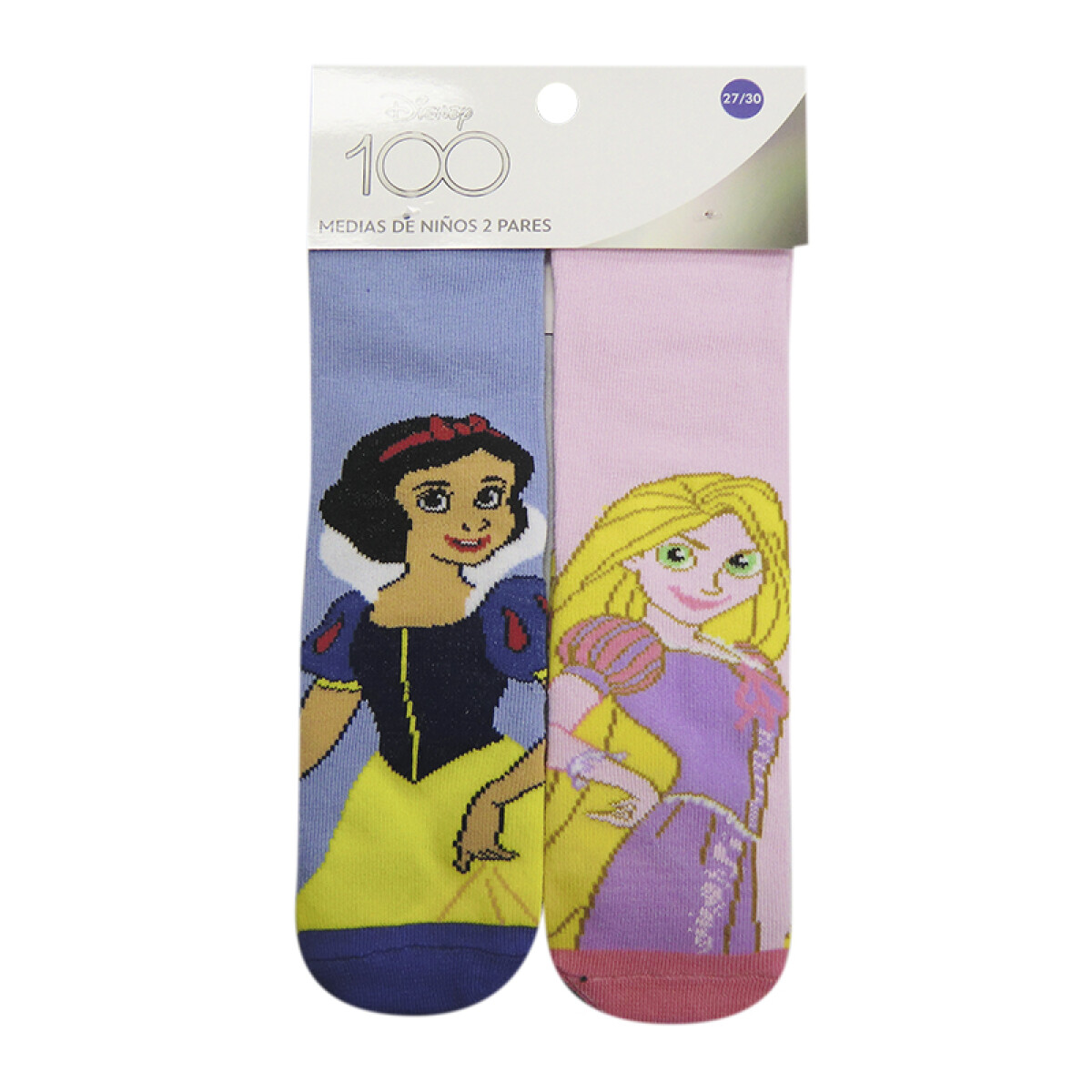 Pack x 2 Medias Infantiles Princesas Disney Talle 19/30 