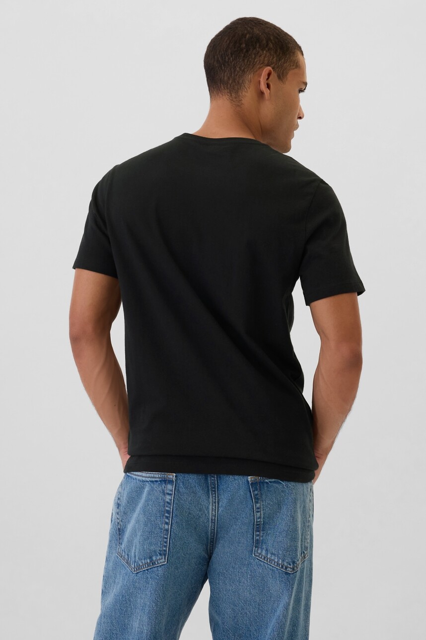 Remera Cuello Redondo Mini Logo Gap Hombre True Black V2