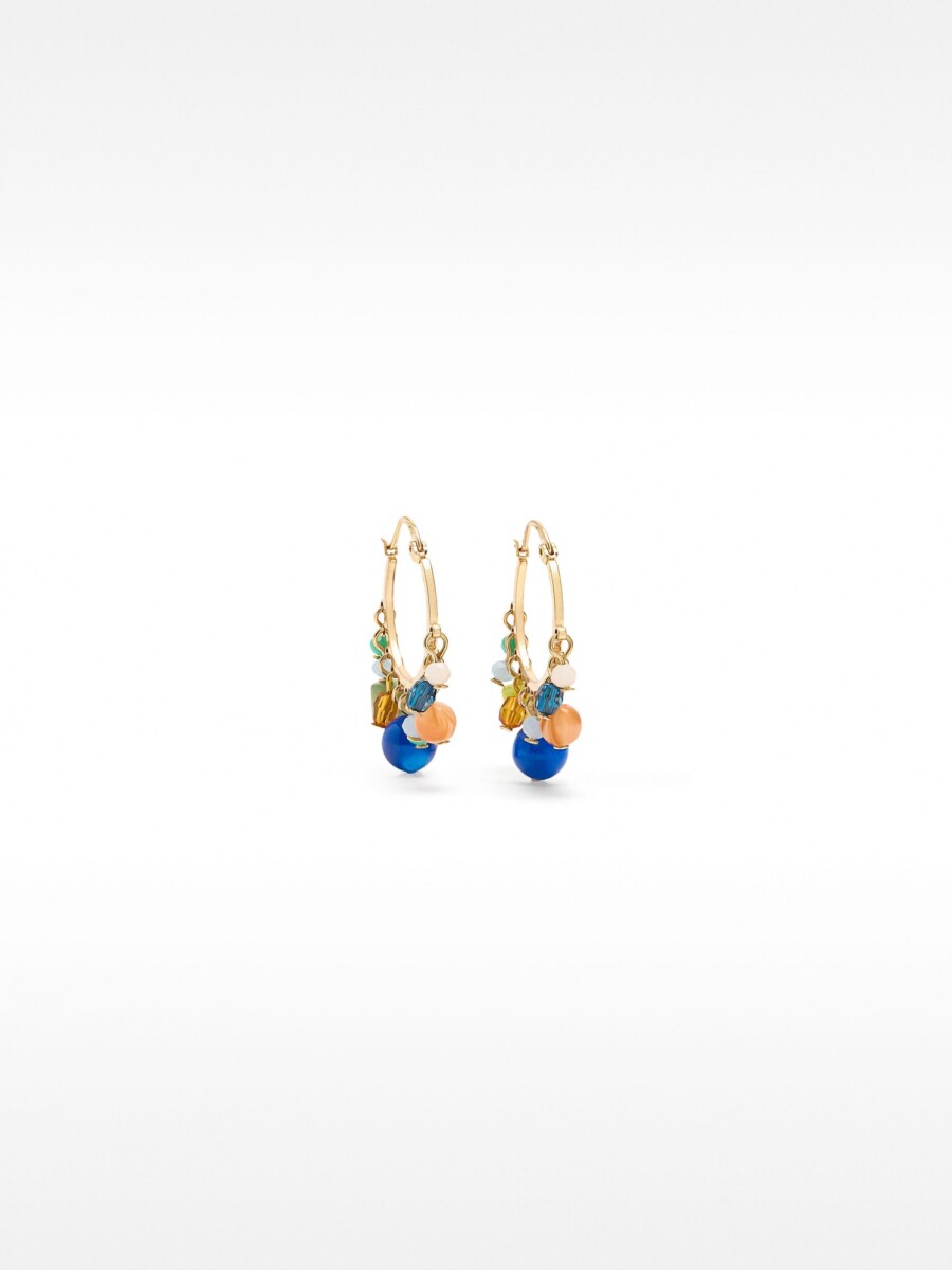 Aros Con Cuentas Multicolores multicolor