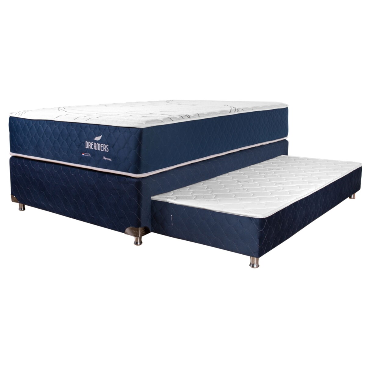 Sommier Dreamers 120x190 cm (Base + Colchón + Cama Auxiliar) - Azul 