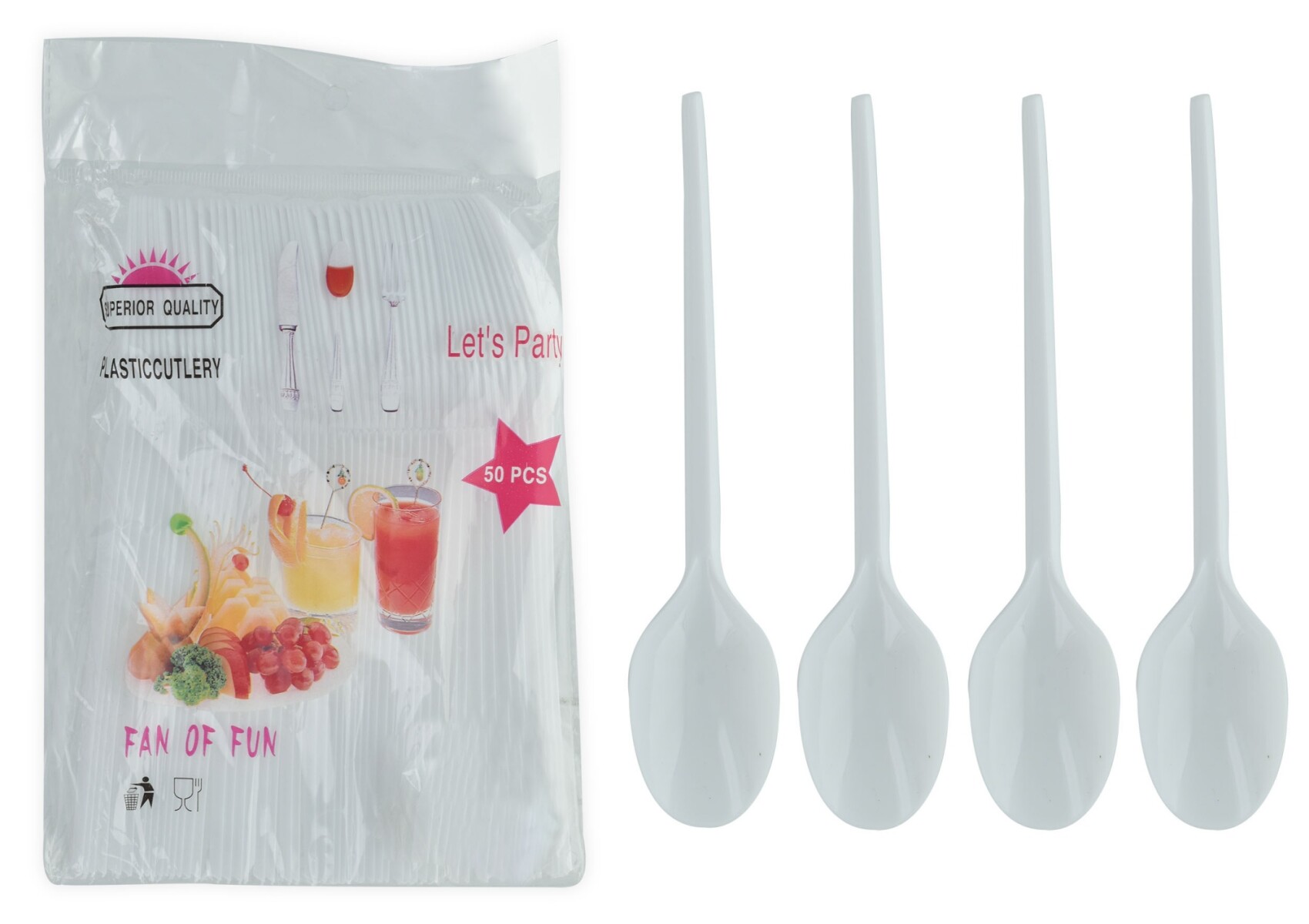 Pack de 50 cucharas descartables de plastico 