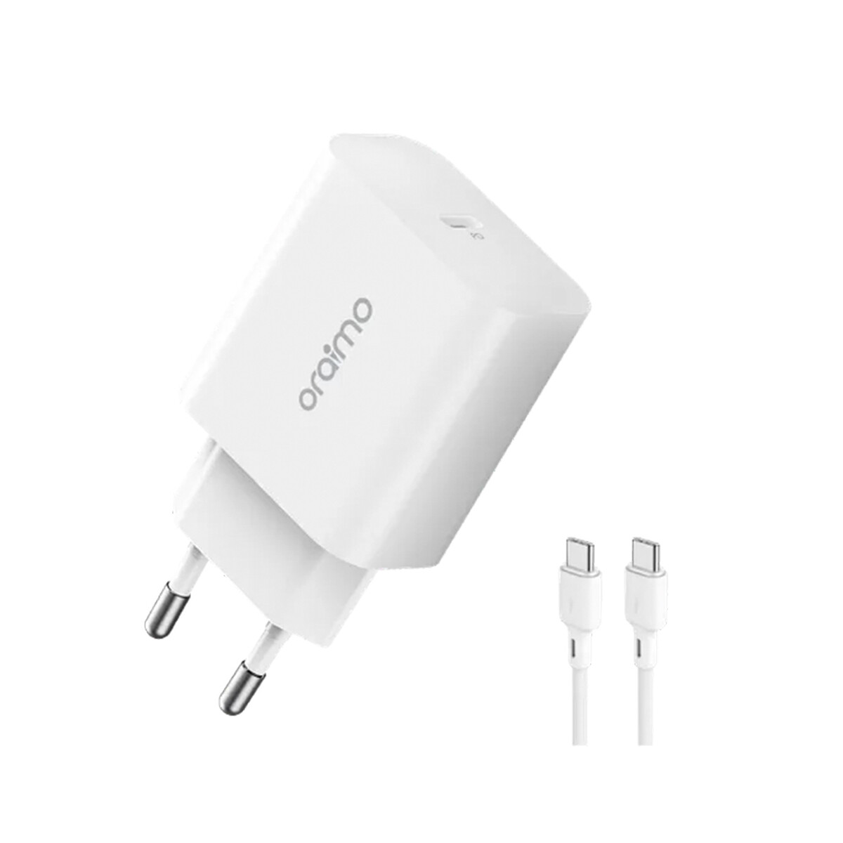 Cargador Oraimo 20wfast + Cable USBC A USBC White 