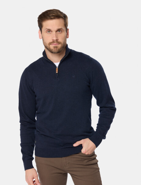 BUZO TEJIDO MEDIO CIERRE Azul