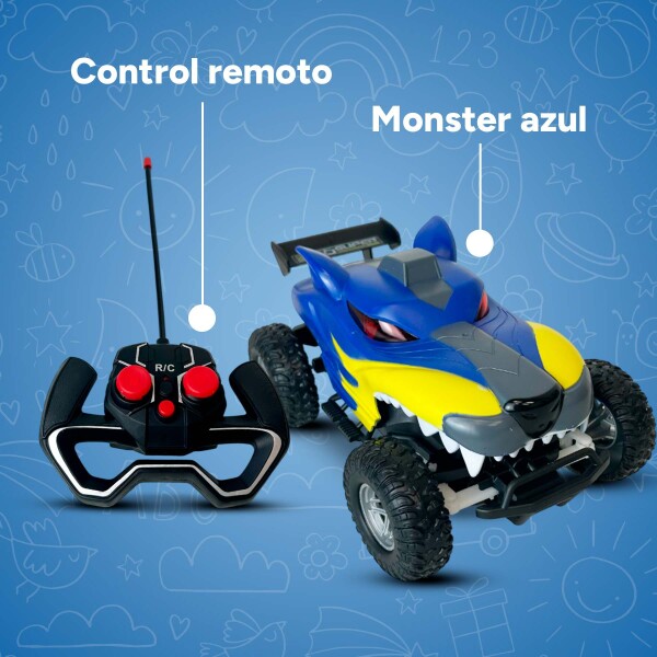 Auto A Control Remoto Recargable Monster Todo Terrreno Atrix Color Azul