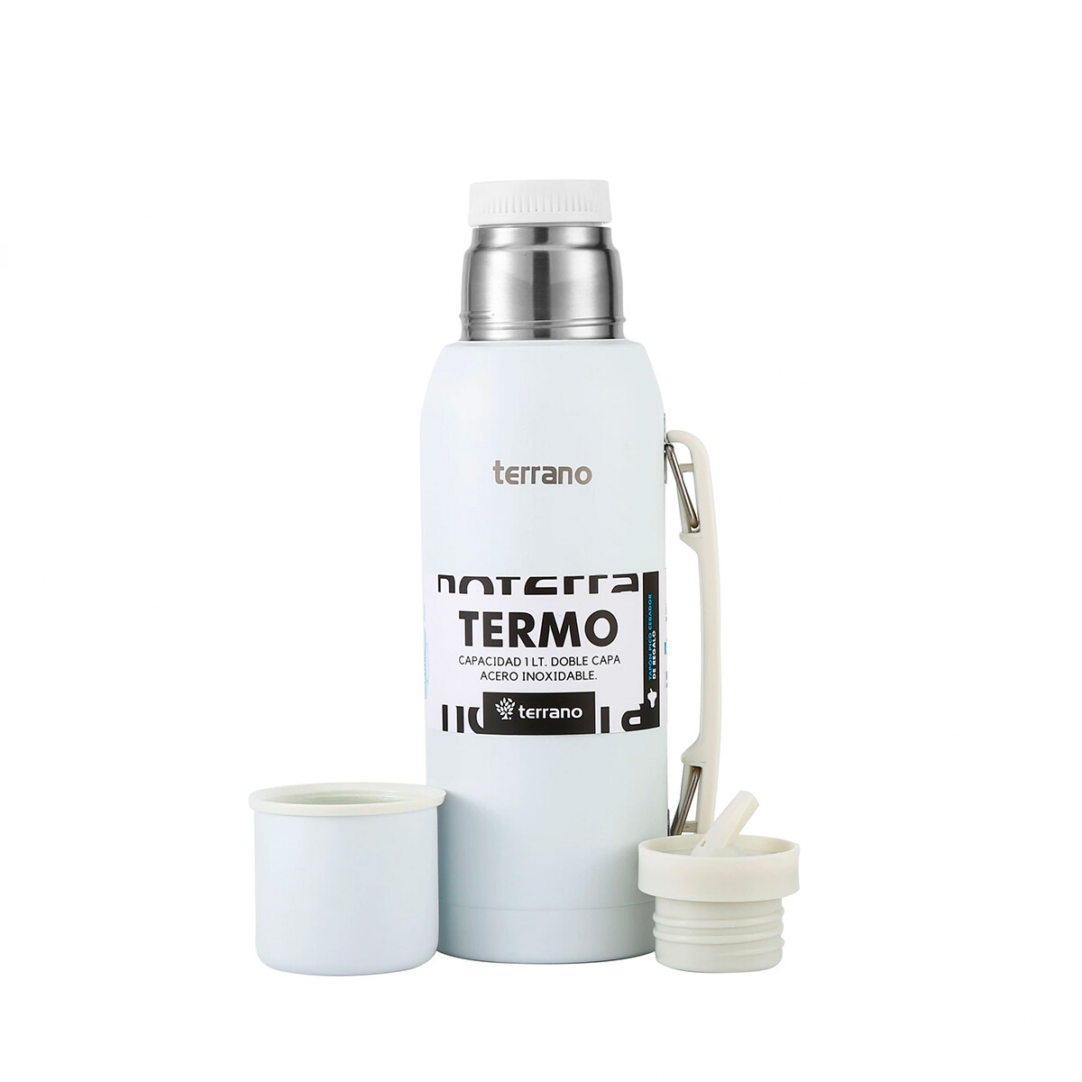 Termo Terrano Premium 1LT con Manija - BLANCO 