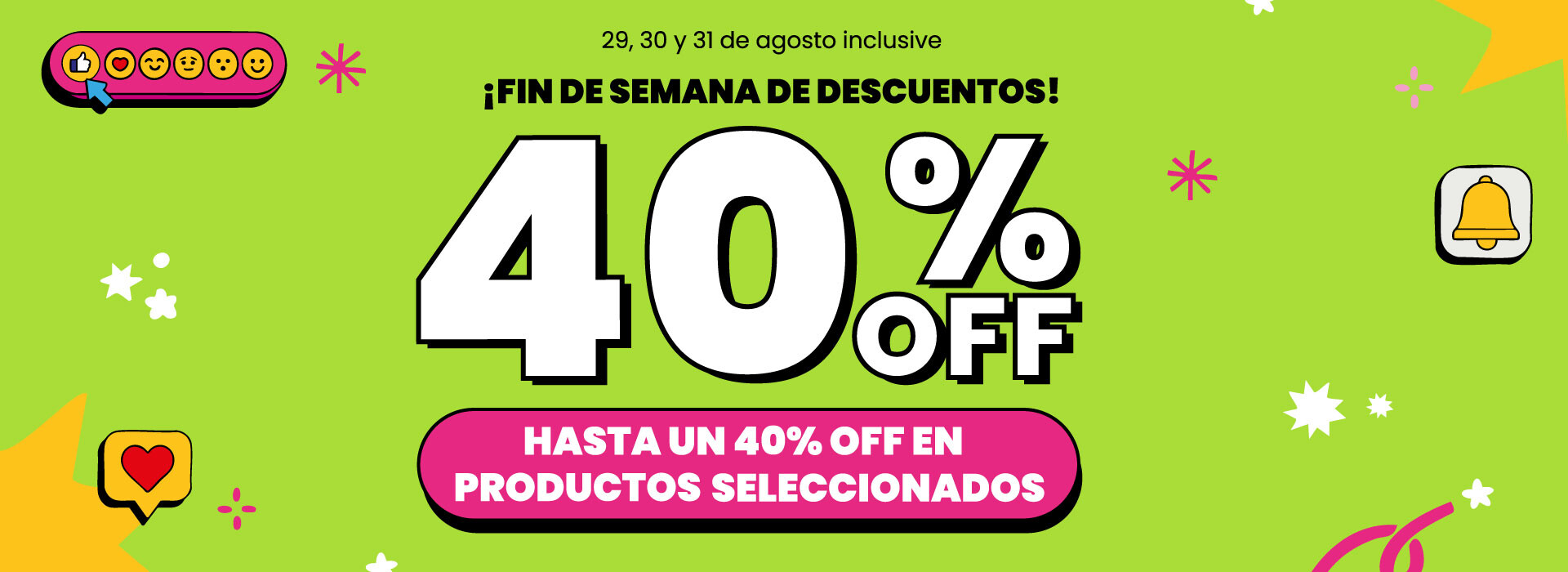 Descuentos de finde hasta 40% OFF