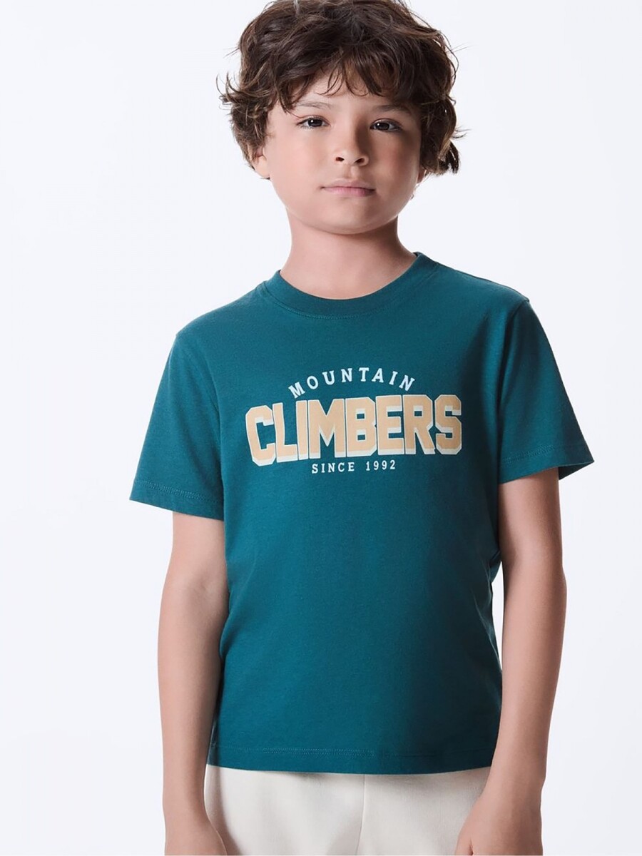 CAMISETA BÁSICA CON ESTAMPA - VERDE 