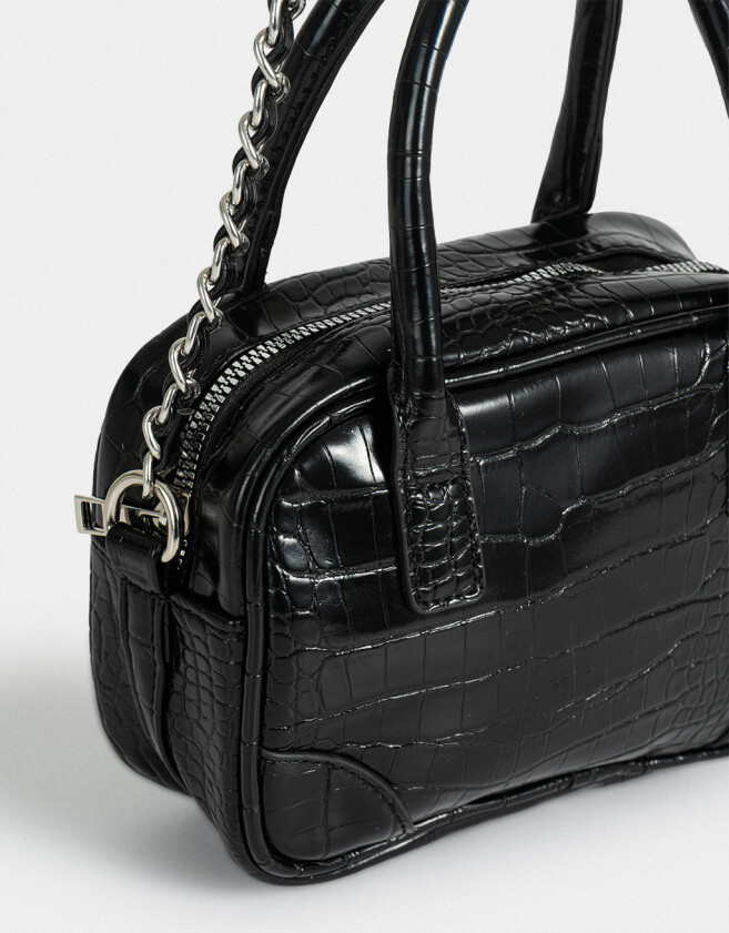 Bowling Cartera Bowling Croco - Negro