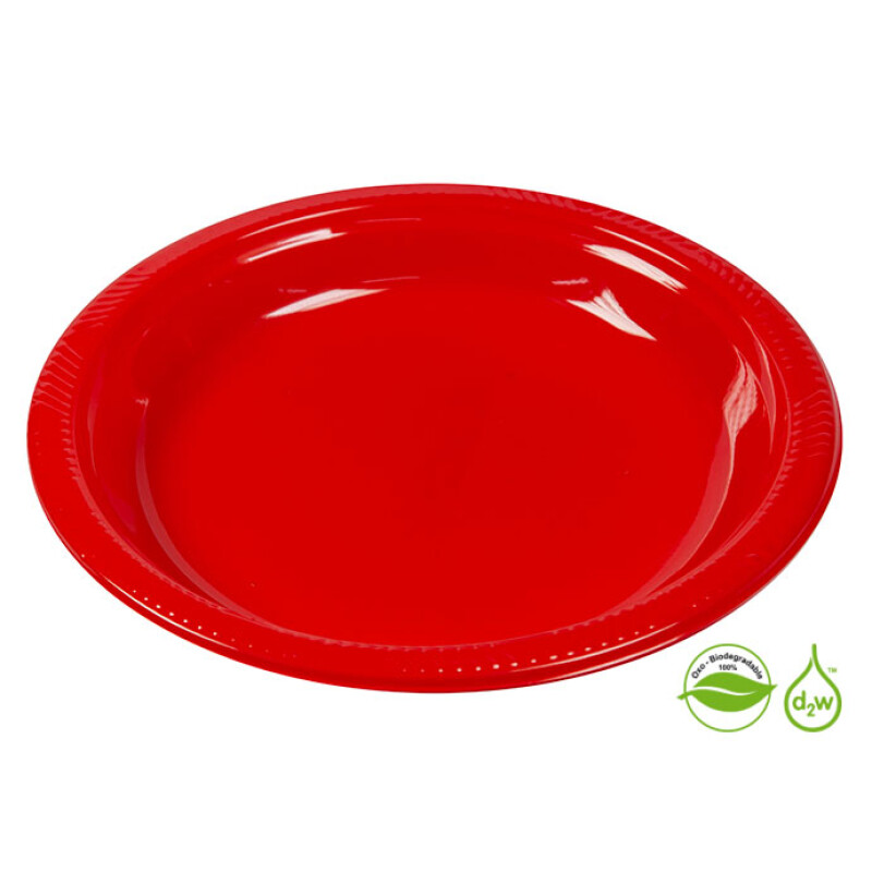 Plato Biodegradable 17cm x10Un Rojo