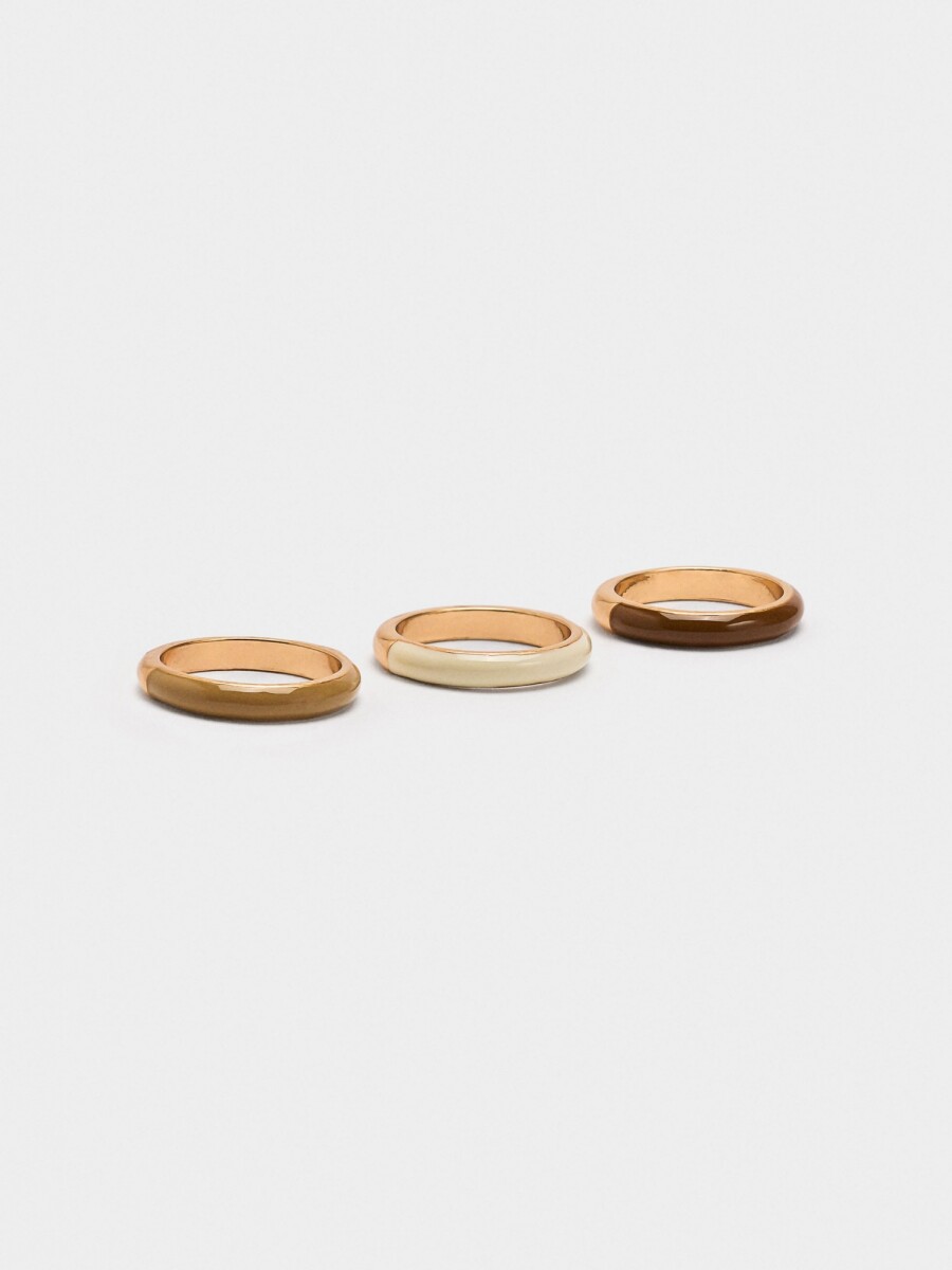 Set De Anillos Con Esmaltado multicolor
