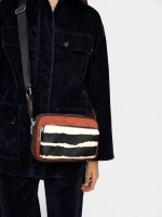 Bolso Bandolera Detalles De Piel naranja