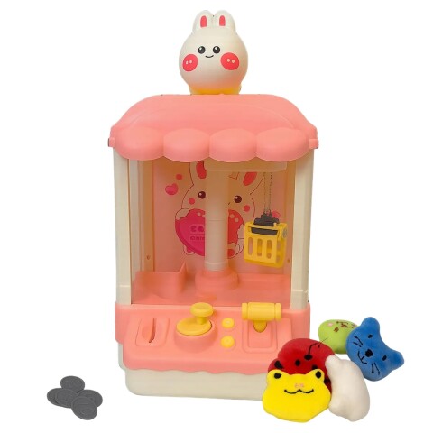 Máquina Infantil Grúa Agarra Juguetes Peluches Con Sonido Ax Variante Color Rosa