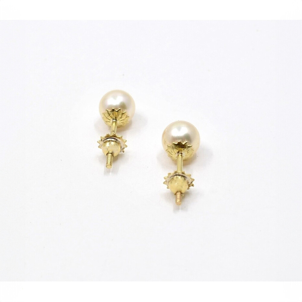 6 Mm Caravanas Oro 18K Y Perlas De Cultivo 6 Mm Caravanas Oro 18K Y Perlas De Cultivo