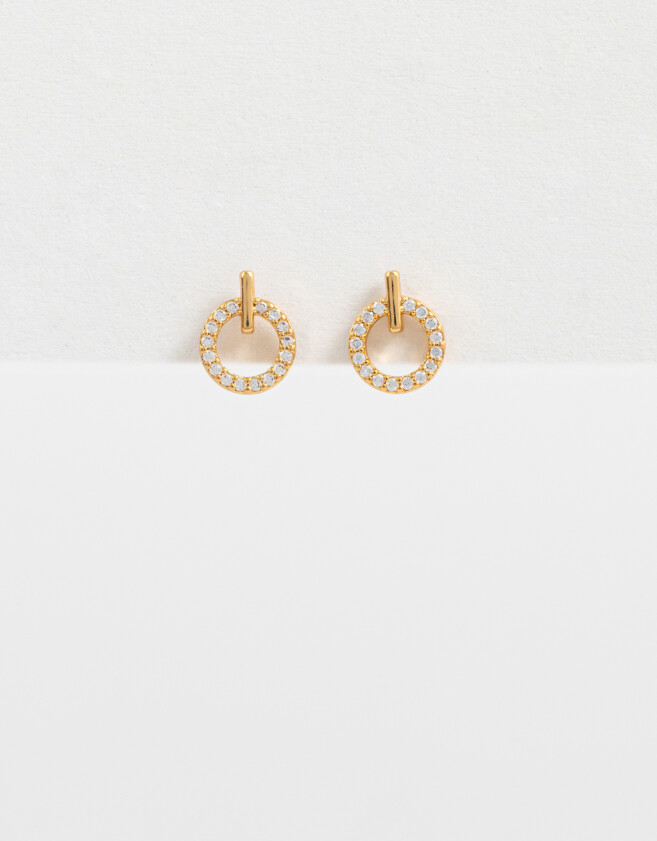 Aros Pasantes Cubic zirconia Aros Pasantes Oro Zirconia - Dorado