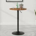 Mesa Redonda 60cm Altura Regulable Giratoria Marrón oscuro