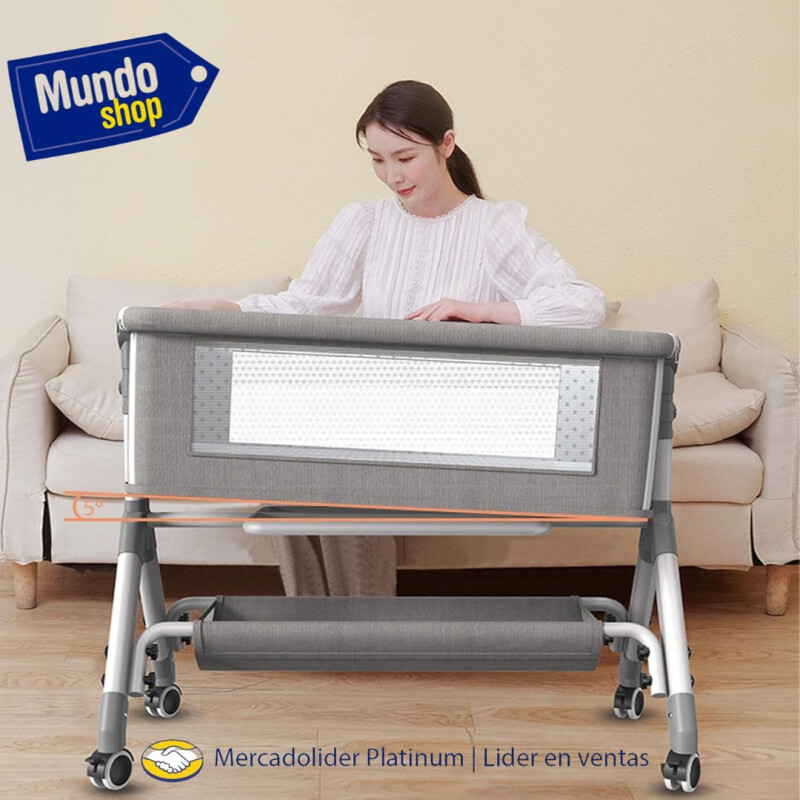 Cuna Colecho Moises Ruedas Mosquitero Infantil Bebé Gris