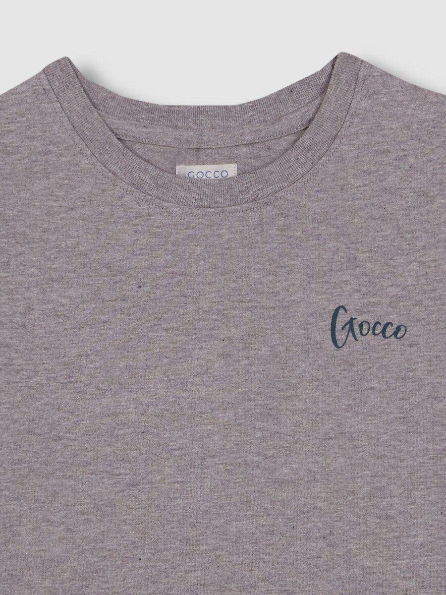 Camiseta Con Print Gris