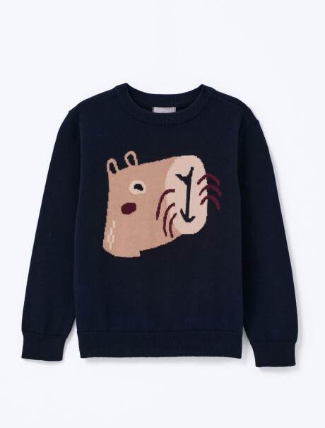 BUZO INFANTIL CON ESTAMPA AZUL