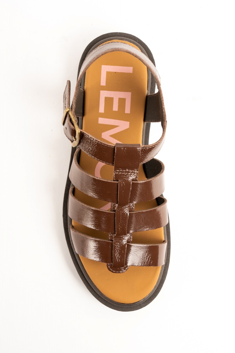 Sandalias Cangrejeras De Cuero Chocolate