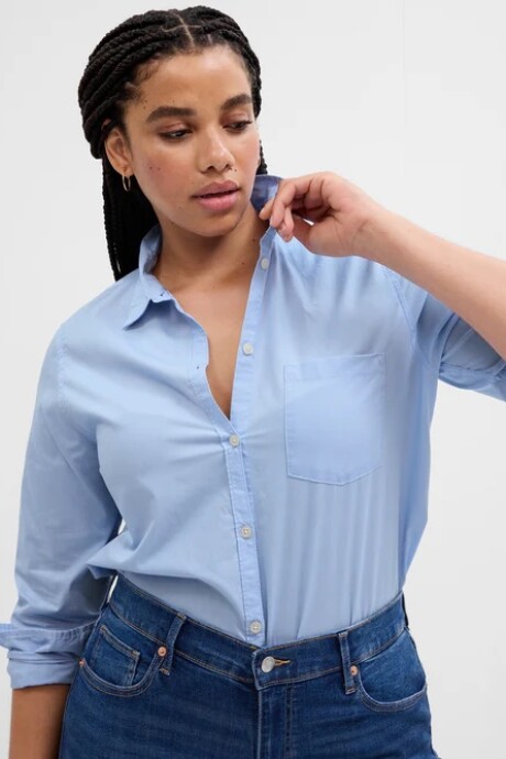 V-LS CLASSIC SHIRT Blue Crystal