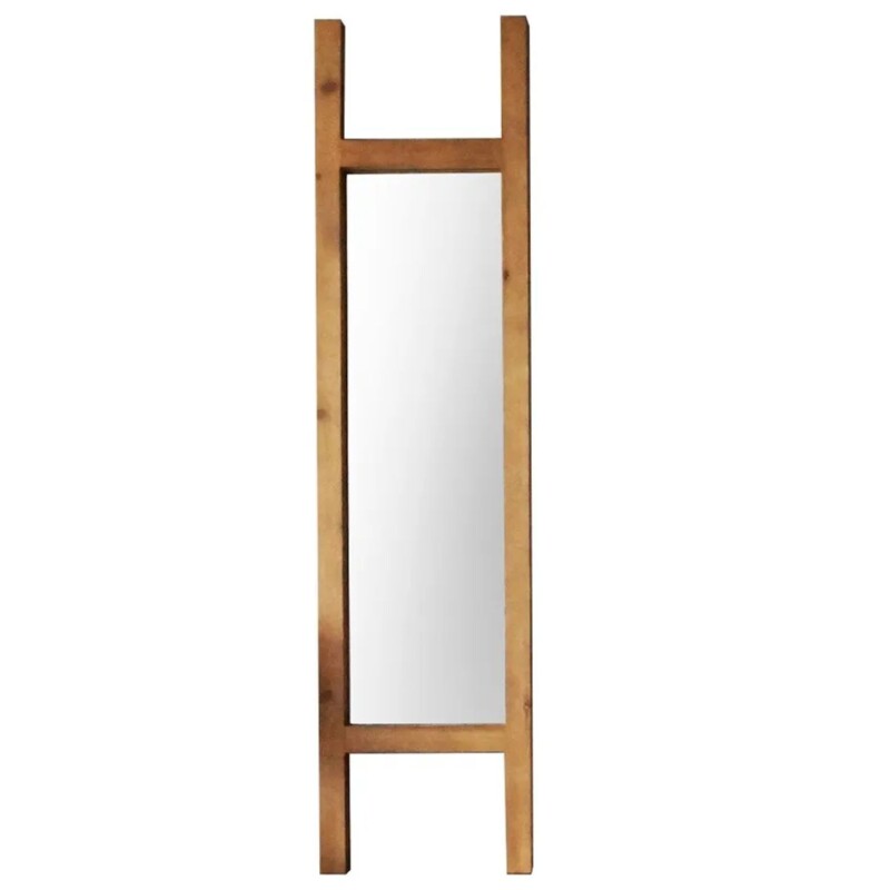 Espejo de pie Selecta tipo escalera con marco en madera natural 30x120cm Espejo de pie Selecta tipo escalera con marco en madera natural 30x120cm