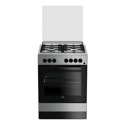 Cocina Beko FSE62110DX color acero inoxidable con puerta con visor 220V Cocina Beko Fse62110dx Color Acero Inoxidable Con Puerta Con Visor 220v