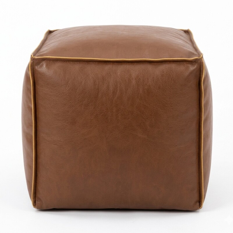 PUFF CUAD SIMIL CUERO CAMEL 45X45X40CM Unica