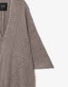 Ponchos Poncho Tejido Con Lentejuelas - Gris Medio