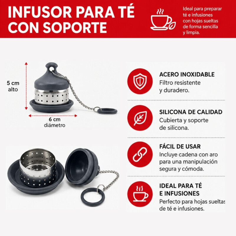 Infusor con soporte INOX