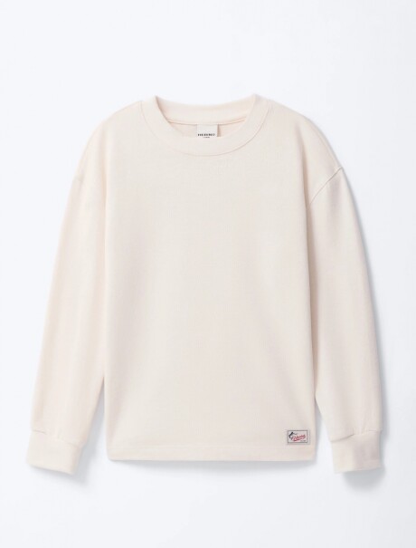 CAMISETA MANGA LARGA INFANTIL CON ESTAMPA BEIGE