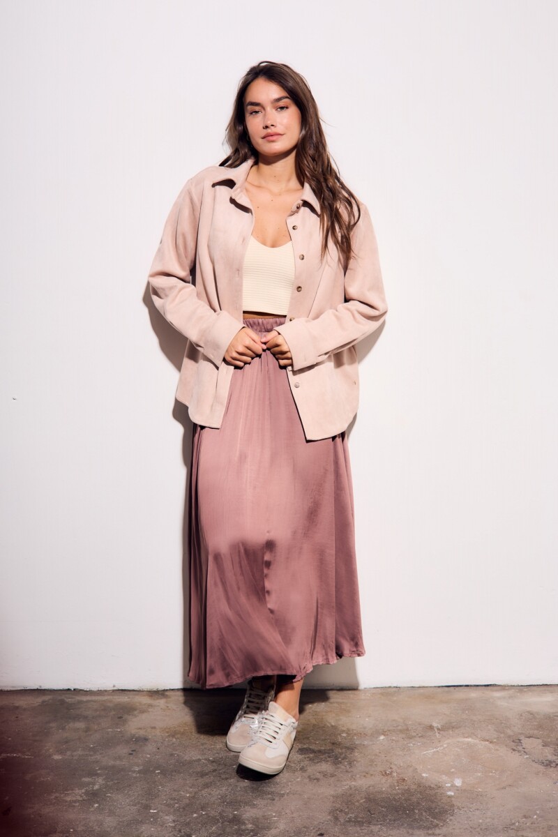 Camisa Gamuza Cuero Vegano Rosa