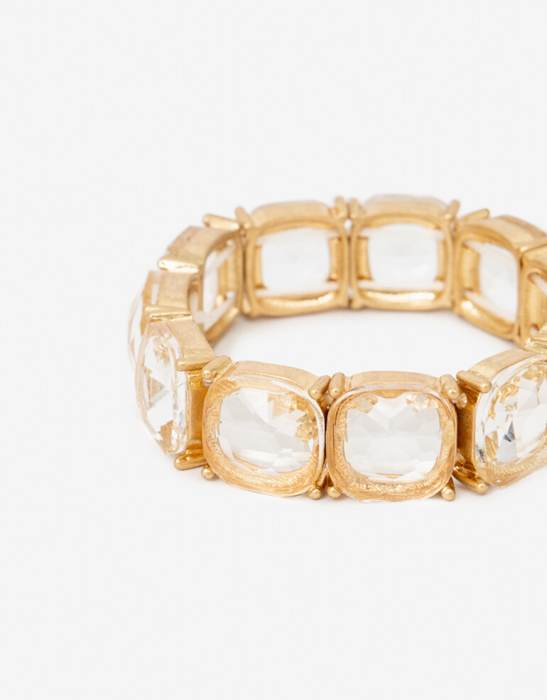 Pulseras Elásticas Strass Pulsera Elástica Glass - Dorado Oro Amarillo