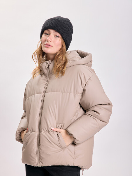 Campera de abrigo capitoneada Tostado