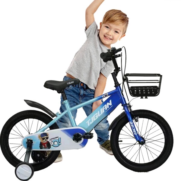 Bicicleta Infantil Rodado 14 Para Niño Con Rueditas Auxiliares Azul