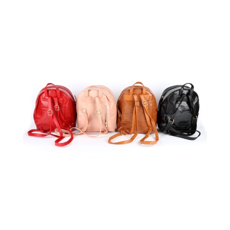 Mochila croco en cuerina Canva Rojo