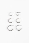 Set de tres aros bold plateado