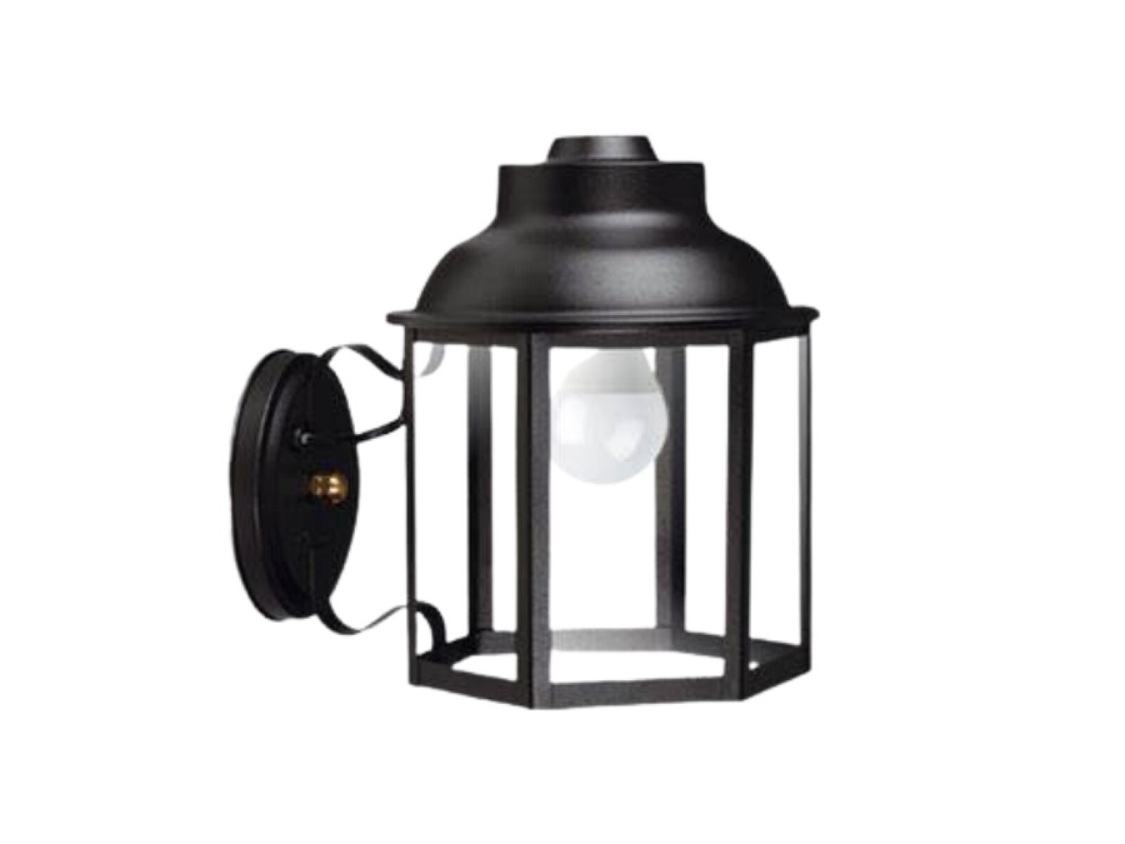 FAROL HEXAGONAL NEGRO E27 C/ FIJACION ESQUINERO 