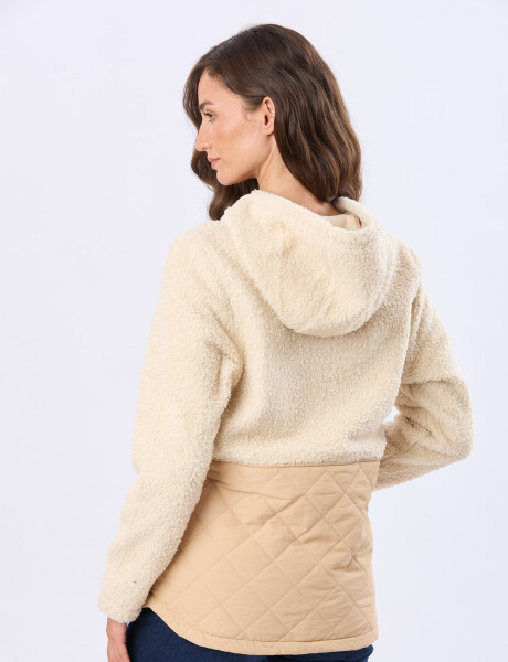 CAMPERA DE ABRIGO CON CAPUCHA Natural