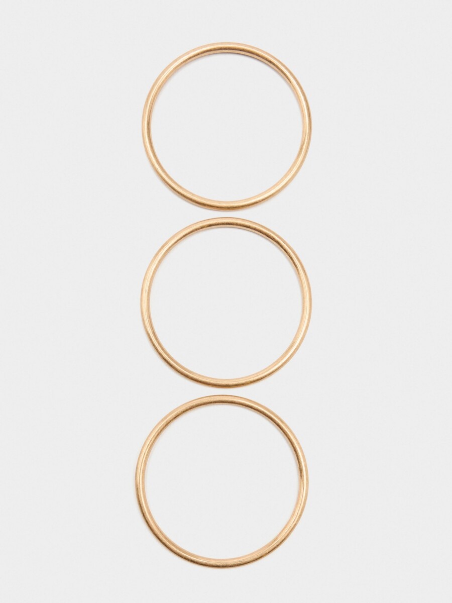 Set De Pulseras Lisas dorado